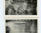 2 Guadeloupe River Swimming Hole Photos Texas 1934 - $17.82