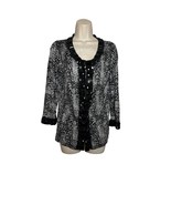 Gorgeous heavily beaded vtg Michael Simon silk cashmere sweater M Regenc... - $127.95 CAD
