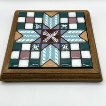 Ceramic Tile Trivet Square 6&quot; Hand Painted Hanging Artist Carolyn Payne ... - $14.46