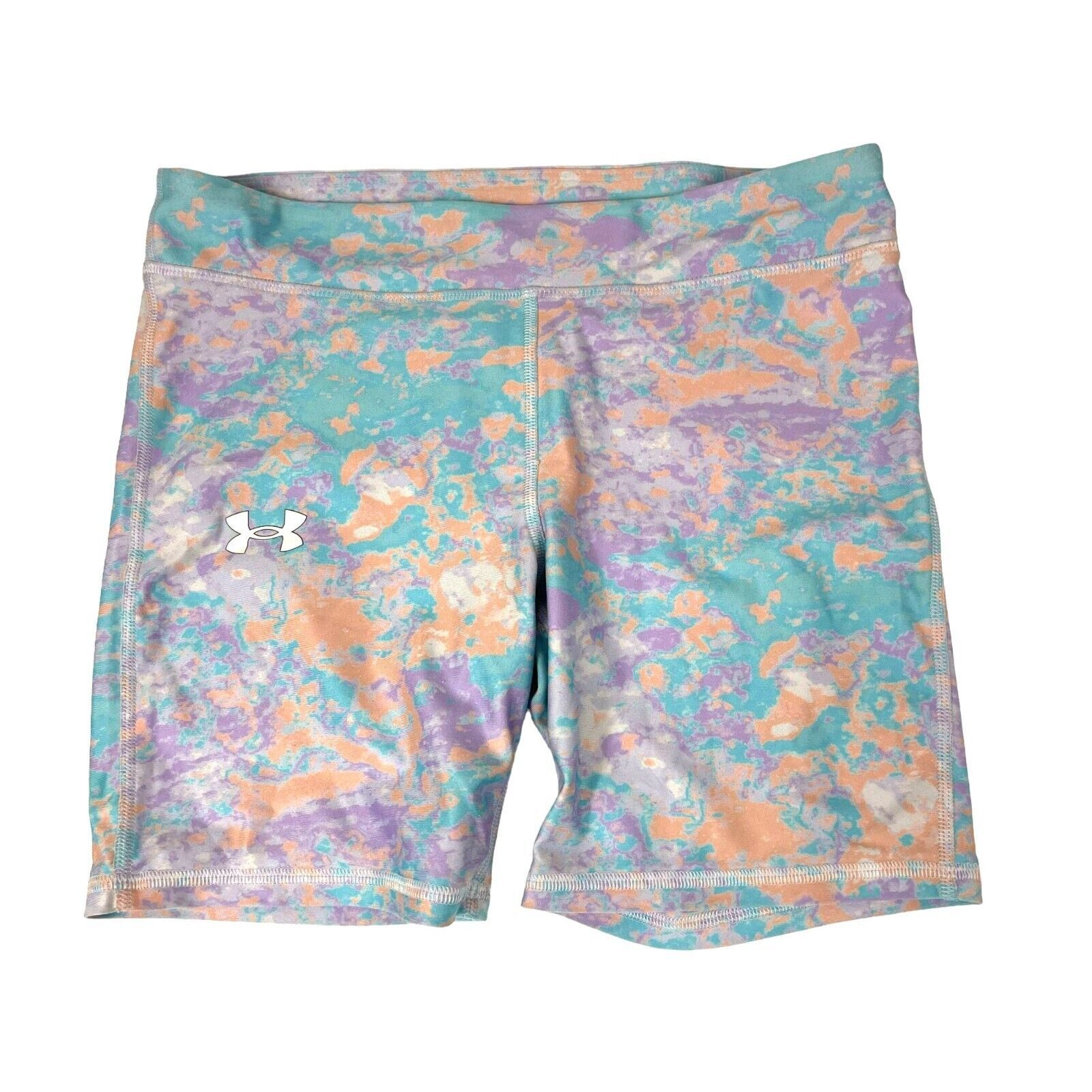 Primary image for Under Armour Girls Athletic Shorts Size Youth Large Heat Gear Stretch Multicolor
