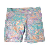 Under Armour Girls Athletic Shorts Size Youth Large Heat Gear Stretch Multicolor - £10.61 GBP