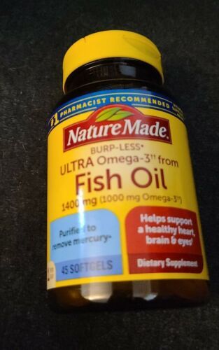 Nature Made Fish Oil Burpless ULTRA Omega-3 1400mg 45 Softgels  (i4) - $14.75