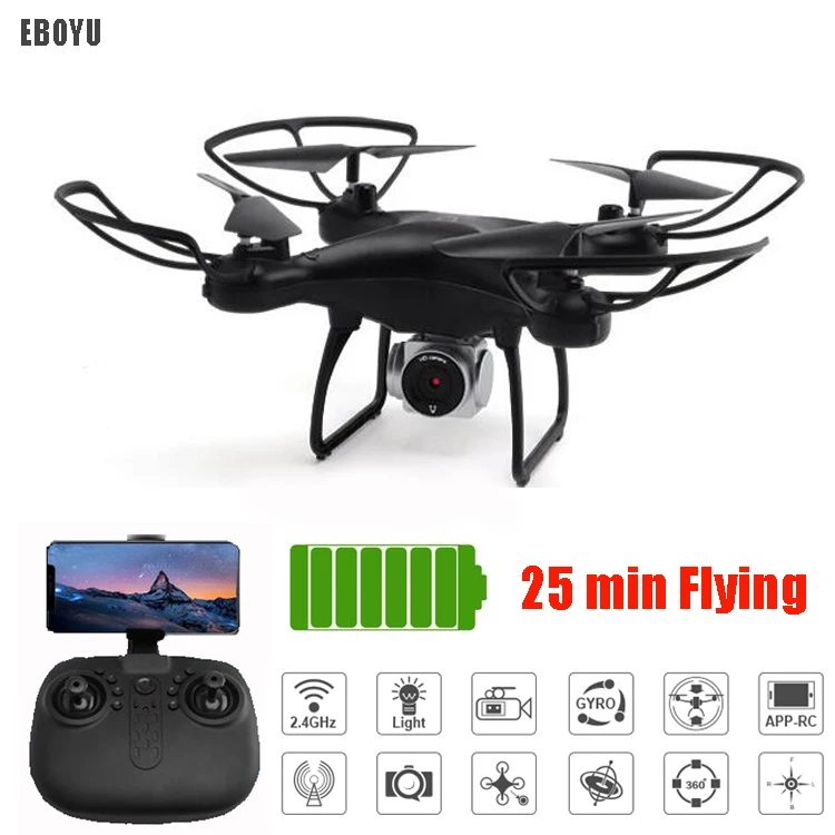 EBOYU L22 RC Drone 25min Flying time w/ 720P Wide Angle Wifi FPV HD Camera - £65.32 GBP+