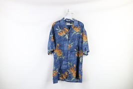 Vtg 90s Streetwear Mens Medium Flower Short Sleeve Hawaiian Button Shirt Rayon - £35.57 GBP