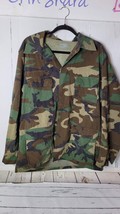 Woodland Camo Army Field Shirt/Jacket Size Medium Long - £18.74 GBP