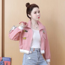 2022 Korean Summer Windbreaker Jacket Women Long Sleeve Elegant Short Slim Casua - £174.41 GBP