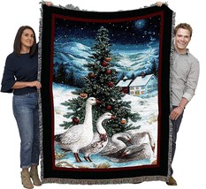 Christmas Goose Blanket by Lynn Bywaters - Gift Tapestry Throw Woven from, 72x54 - £61.07 GBP