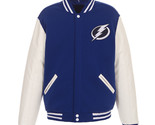 NHL Tampa Bay Lightning Reversible Fleece Jacket PVC Sleeves 2 Front Pat... - £95.91 GBP
