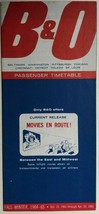 B&amp;O RR Fall-Winter Passenger Railroad Timetable October 25, 1964 - £7.87 GBP