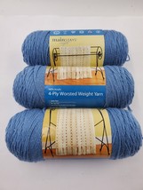Mainstays 4-Ply Worsted Weight Yarn Skein Country Blue Medium 7 oz Pack of 3 - £15.66 GBP