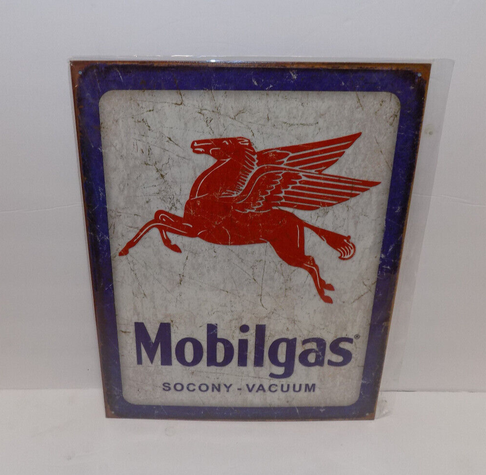 Mobil Mobilgas Pegasus Oil Gas Socony Vacuum Metal Tin Sign ...