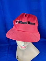 Vtg Wheel Horse Snapback Trucker Hat Embroidered Red Cap Mesh Foam Front... - $26.17