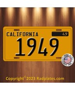 Vintage Replica 1950s yellow 1949 California Aluminum License Plate Tag - £13.27 GBP