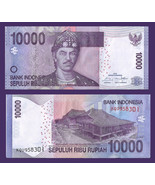 10 nontes - Indonesia P150h, 10,000 Rupiah, Sultan Badaruddun / stilt ho... - $529.09 MXN