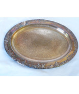 VTG Newport Gorham Silver Plated  oval 16&quot;x11.5&quot; Serving grape decor Tray - £47.62 GBP
