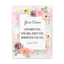 Personalized Genesis 28:15 I Am With You Bible Verse Canvas - Custom Christian  - £56.80 GBP+