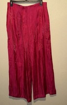 Zara RED Shimmer Metallic Wide Leg High Waist Pant SZ XL NEW - $97.02