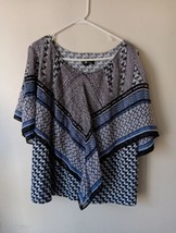 AB Studio Shirt Womens 1X Sheer Poncho over attached Tank top Geometrica... - $16.83