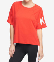 DKNY Womens Sport Relaxed Logo T-Shirt Color Begonia/White Size XS - $47.41