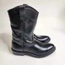 RED WING Moto Biker Boots  Pull On Men&#39;s Size 9.5 D Black Leather Pecos 1165 USA - £133.74 GBP