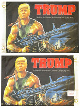 Trump 2024 Rambo Black Double Sided 100D Woven 12&quot;X18&quot; Flag Grommets - £20.76 GBP