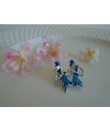 Beautiful Blue Birds on Branch Scatter Pin Vintage Brooch Enamel Silver ... - $5.99