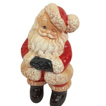 Vintage Winking Santa Ceramic Glossy 1950s Handmade 15&quot; - £35.36 GBP