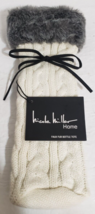 Nicole Miller Home Wine Bottle Tote Knit Faux Fur &amp; Leather Tie NWT - £10.36 GBP