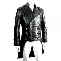 Men&#39;s Antique Sheepskin Steampunk Military Leather Tailcoat - £132.90 GBP