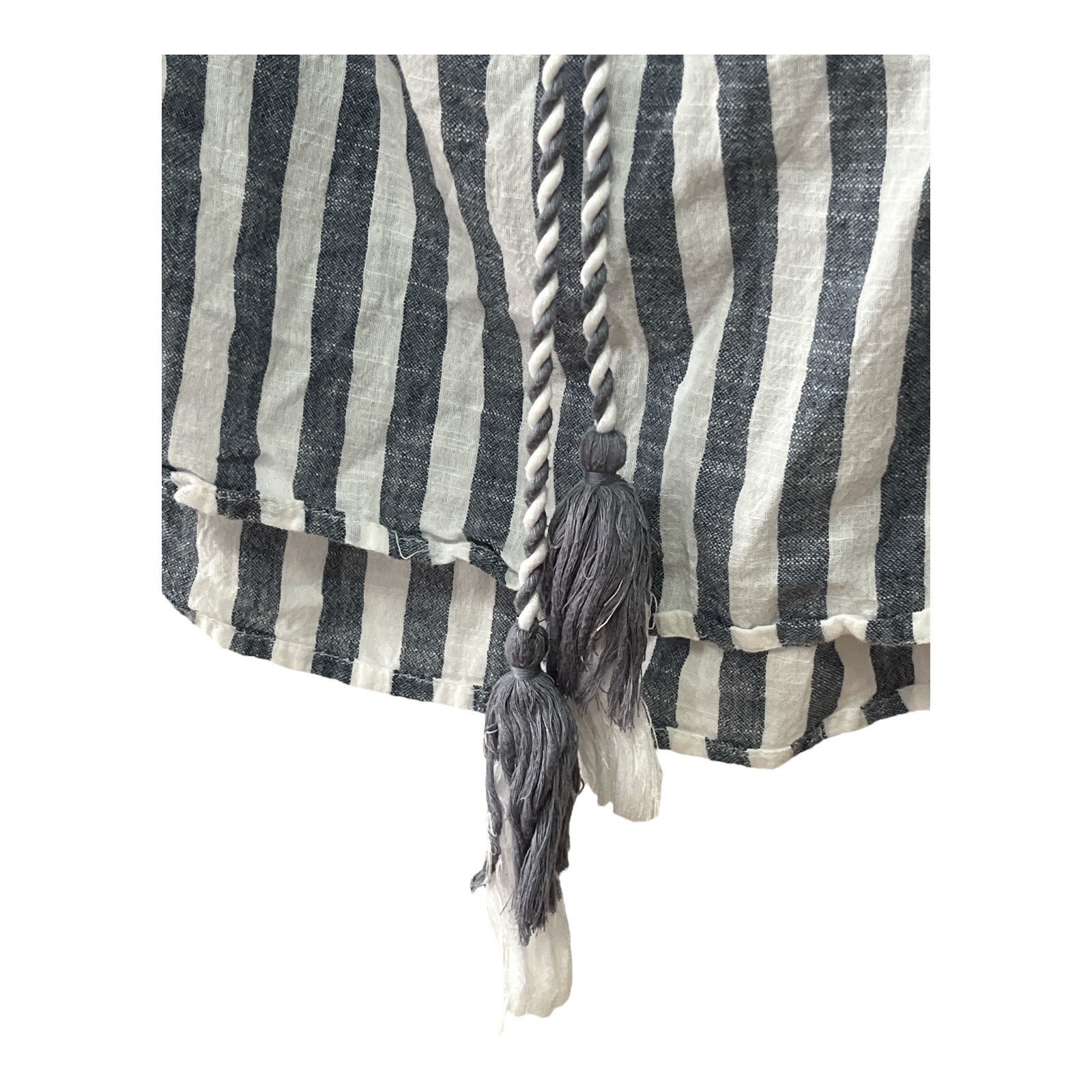 Mud Pie Women’s Striped Peasant Top with Tassel Tie – Size Small Item image 4