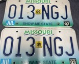 Pair - Missouri 2003 RIVER License Plates, 013-NGJ - $4.95