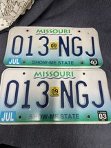 Pair - Missouri 2003 RIVER License Plates, 013-NGJ - £3.89 GBP