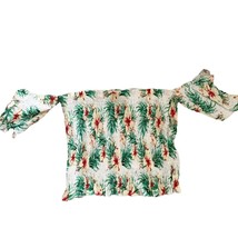 Salty Lemon Smocked Tropical Floral Cold Shoulder Crop Top NWT Large - $28.00