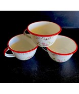 Vintage TrEs  Monterrey Mexico Floral Enamel Ware Cup ~ Lot of 3 - $19.80