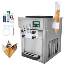 VEVOR Commercial Ice Cream Machine, 21 QT/H Yield, 1800W 3-Flavor Counte... - $27,761.28 MXN
