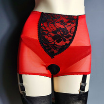 Womens  Crotchless Sheer Mesh Garter Panty Suspender Belt Wt 6 Adjustable Straps - £12.69 GBP+