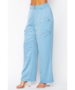 Satin Cargo Pocket Wide Leg Pants - $33.00