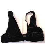 Victoria&#39;s Secret Large Black Velvet Bralette Wireless Lined Bra Silver ... - $18.18 CAD