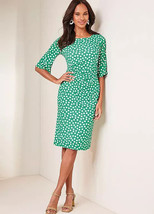 Kaleidoscope Green Spot Jersey Shift Dress   UK 14  (fm47-3) - £30.77 GBP