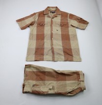 Vintage 90s Streetwear Mens Large Checkered Plaid Button Shirt Shorts Ou... - $89.05