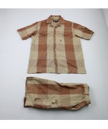 Vintage 90s Streetwear Mens Large Checkered Plaid Button Shirt Shorts Ou... - £70.02 GBP