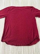 Jeanne Pierre Women's Red Long Sleeves Cotton Soft Stretch Top Size Large image 2