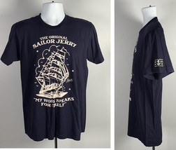 Sailor Jerry Rum My Work Speaks for Itself T Shirt Mens Medium Blue - £17.17 GBP