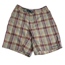 Patagonia Shorts Mens 31 Brown Tan Plaid Lightweight Nylon Casual Outdoor Hiking - $37.11