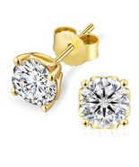 Iced Jewelry Classic Gem Moissanite Stud Earrings, 14k Gold Plated o White - $351.08 MXN