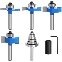 4Pcs 1/4 Inch Shank Rabbet Router Bits With 6 Bearings Set (1/16&quot;, 1/8&quot;,... - $31.92