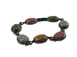 Vintage Liz Claiborne Bracelet Silver Tone Rhinestones Multicolor Enamel... - £14.70 GBP