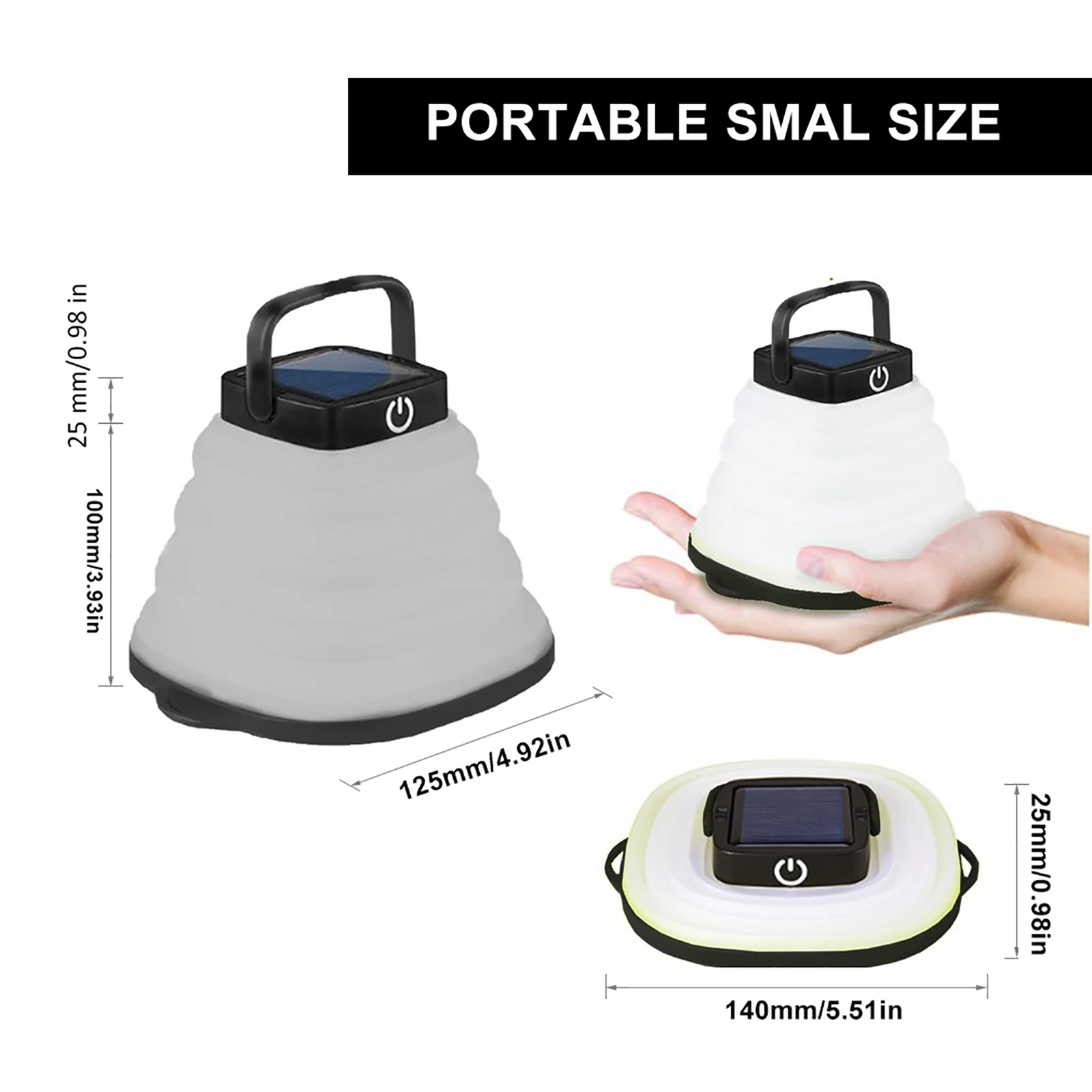USB Rechargeable Poldable Tents Lamps Collapsible LED Solar Camping Lantern Ligh - £55.69 GBP