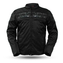 Men&#39;s Motorcycle Leather Jacket Cordura Water Repellent Biker Jacket by FirstMFG - £127.86 GBP