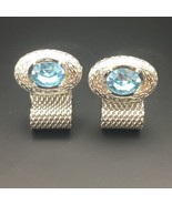 Beautiful Cufflinks Silver White Gold Tone Topaz Looking Read Description - £7.39 GBP